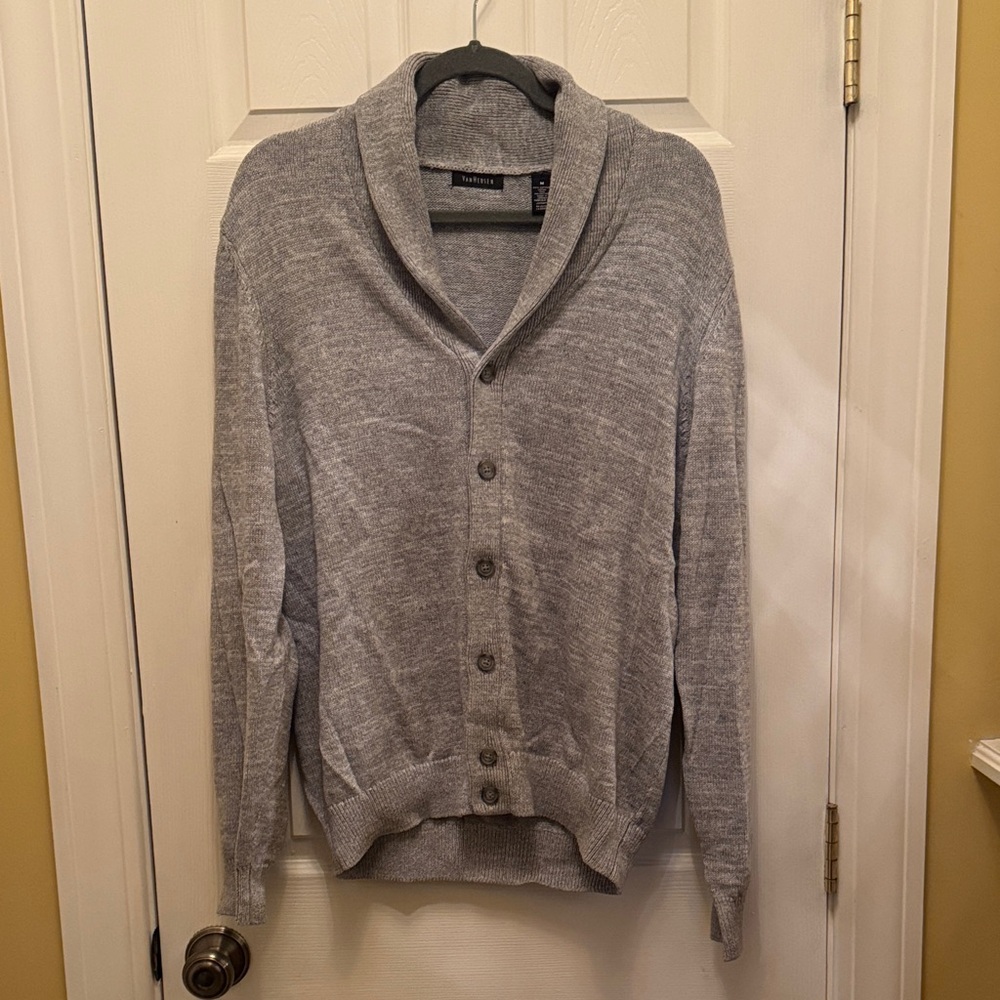 Van Heusen Light Gray Button-Up Cardigan